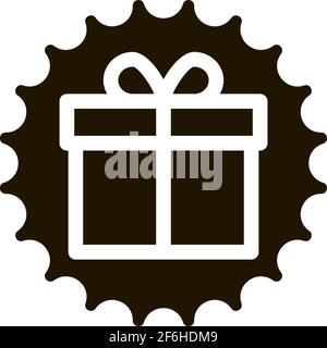 webshop gift icon Vector Glyph Illustration Stock Vector