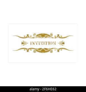 Vintage style invitation. Hand drawn floral design elements. Invitation and greeting cards luxury vector template. Part of set. Stock Vector