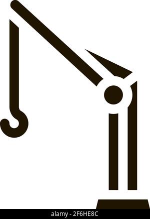 crane with hook icon Vector Glyph Illustration Stock Vector