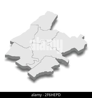 3d isometric map of Athens City is a Capital of Greece, vector illustration Stock Vector