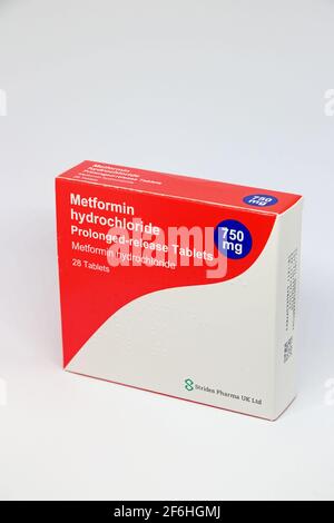 Metformin Shell Photo of box of Metformin Hydrochloride 750mg tablets Stock Photo - Alamy