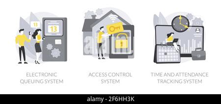 Digital tracking systems abstract concept vector illustrations. Stock Vector