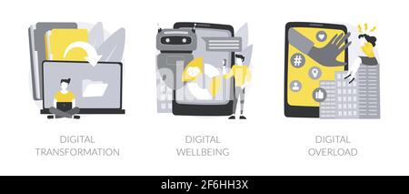 Business digitalization abstract concept vector illustrations. Stock Vector