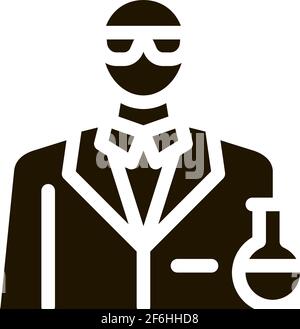 chemist profession icon Vector Glyph Illustration Stock Vector