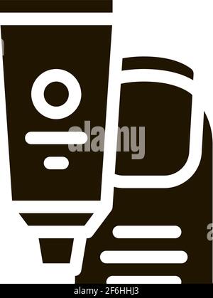 nail water percent icon Vector Glyph Illustration Stock Vector