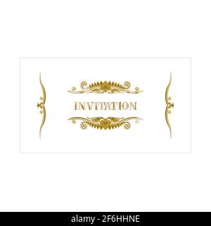 Vintage style invitation. Hand drawn floral design elements. Invitation and greeting cards luxury vector template. Part of set. Stock Vector