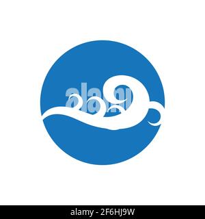 Ocean Wave Logo vector illustration design Template - Vector Stock Vector