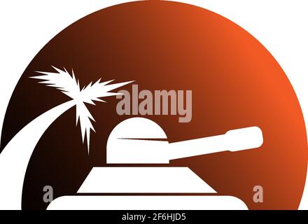 Military Tank, Army Tank icon logo design template vector Stock Vector