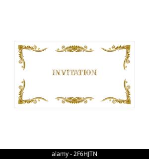 Vintage style invitation. Hand drawn floral design elements. Invitation and greeting cards luxury vector template. Part of set. Stock Vector
