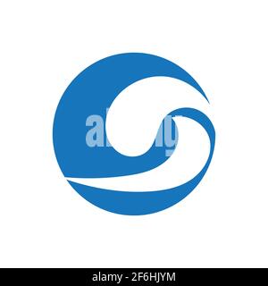 Ocean Wave Logo vector illustration design Template - Vector Stock Vector