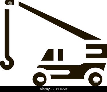 machinery crane icon Vector Glyph Illustration Stock Vector