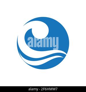 Ocean Wave Logo vector illustration design Template - Vector Stock Vector