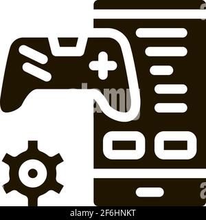 phone game app icon Vector Glyph Illustration Stock Vector