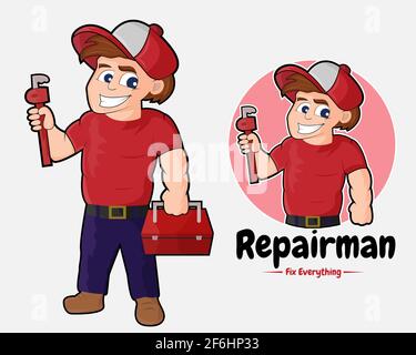 Illustration vector design of repairman logo for your business or company Stock Vector