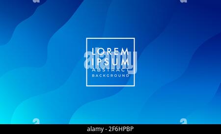 Minimal wavy liquid, under water vector illustration. Dark blue to green vibrant color gradient. Abstract background design template. Stock Vector