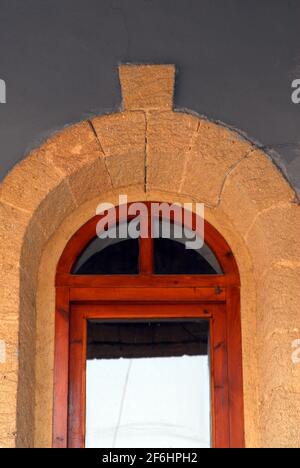 Greece, Rhodes island Paradeisi village traditional architecture Stock Photo