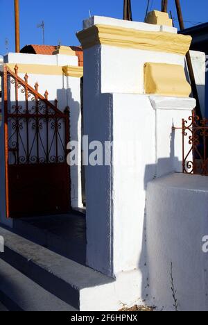 Greece, Rhodes island Paradeisi village traditional architecture Stock Photo