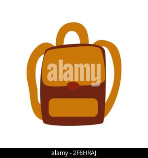 School bag backpack. Colorful hand drawn vector illustration isolated doodle. Boho Stock Vector