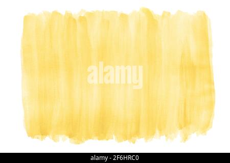 yellow watercolor background with brushstroke texture and rough edges Stock Photo