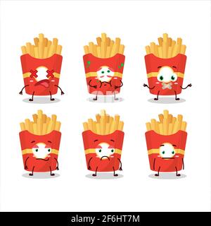 French fries cartoon character with nope expression. Vector illustration Stock Vector