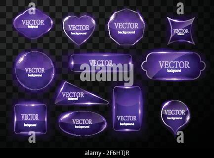 Glass vector button plane. Easy editable background Stock Vector