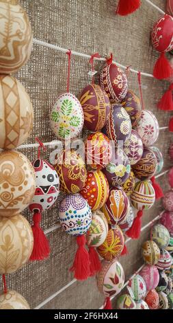 Kyiv, Ukraine 05.04.2013 - Decorations on The Easter Gift Festival. Easter holiday on the streets of Kyiv. Easter egg, spring decorations in the city Stock Photo