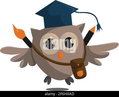 Owl bird template design Smart Education with Owl Symbol Stock Vector