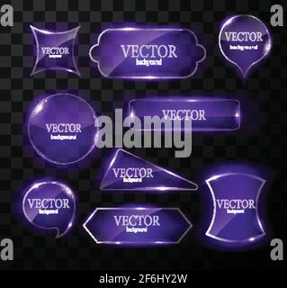 Glass vector button plane. Easy editable background Stock Vector