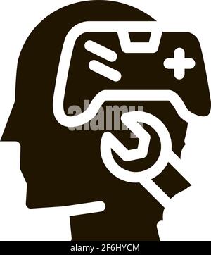 game joystick repair icon Vector Glyph Illustration Stock Vector
