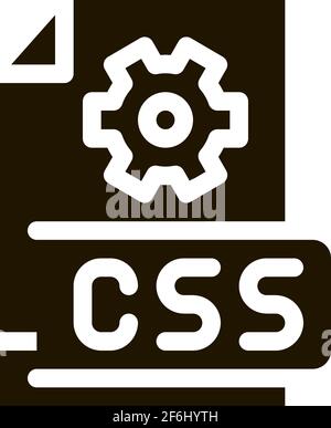 front end css code icon Vector Glyph Illustration Stock Vector