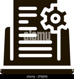 front end technical tasks icon Vector Glyph Illustration Stock Vector