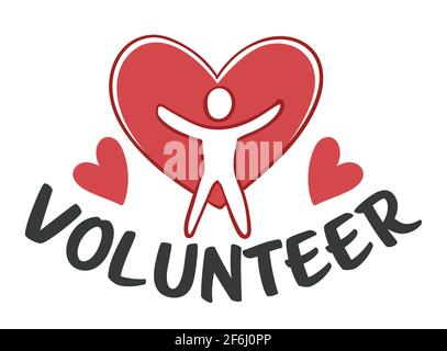 Volunteer and charity, organization helping people Stock Vector