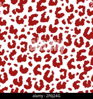 Abstract red leopard seamless pattern with spots Stock Vector
