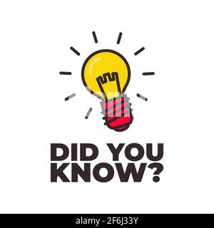 Did you know with bulb icon. Stock Vector