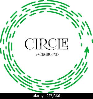 Bright green dotted circle with text inside. You can use it as a background for infographics or highlighting a promotional offer. Vector illustration. Stock Vector