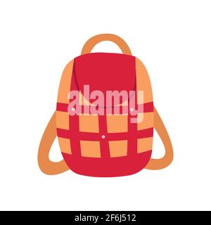 School bag. Vector isolated icon illustration in flat style. Back to school Stock Vector