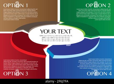 Colorful Layout design with own area with copy. Stock Vector