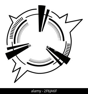 Geometric circular neon equalizer. Eq round audio soundwaves. Round music equalizer scale. Vector illustration. Stock Vector