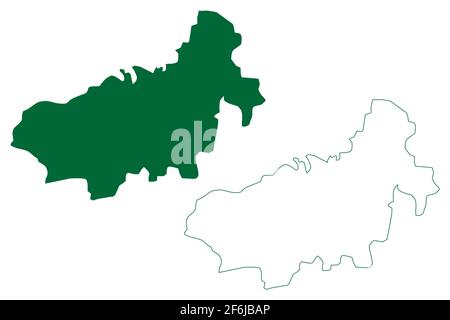 Charkhi Dadri district (Haryana State, Republic of India) map vector ...