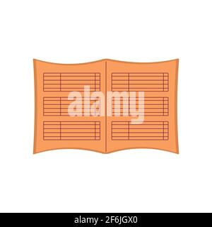 School diary for assessment and homework. Planner icon in flat style. Schedule of lessons. Vector isolated illustration. Stock Vector