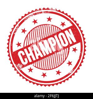 CHAMPION word written on red round postal stamp sign Stock Photo