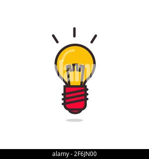 Light bulb icon. Glowing light bulb symbol. Stock Vector