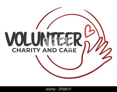 Volunteer charity and care, activism and kindness Stock Vector