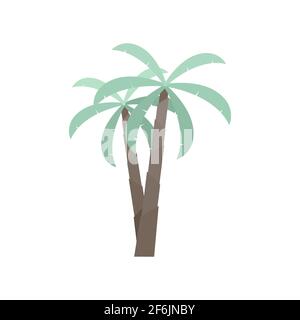 Palm tree icon isolated on white background. Cartoon style. Stock Vector