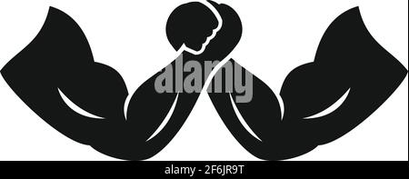 Arm wrestling icon, simple style Stock Vector