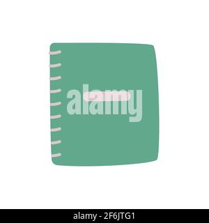 Notebook on rings for school. Spiral notebook icon in flat style. Vector isolated illustration. Stock Vector