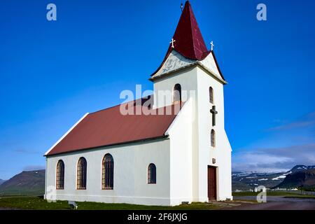 Ingjaldsholskirkja church in Helissandur. Snaefellsnes peninsula. Iceland Stock Photo