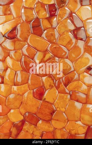 Amber mosaic, luxury wall decoration, closeup background photo texture Stock Photo