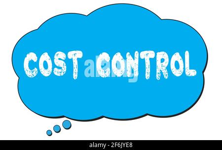 COST  CONTROL text written on a blue thought cloud bubble. Stock Photo