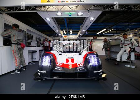 01 JANI Neel (che) TANDY Nick (gbr) LOTTERER André (ger) Porsche 919 hybrid lmp1 team Porsche action during the 2017 FIA WEC World Endurance Championship prologue tests at Monza, Italy, April 1 to 2 - Photo DPPI Stock Photo